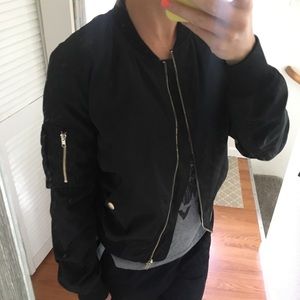 Black bomber jacket